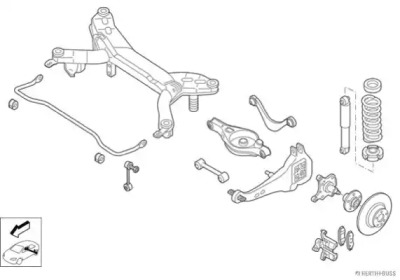 Подвеска оси / система подвески / колеса JAKOPARTS для MAZDA 6 Station Wagon (GY) 2.0 DI