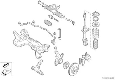 Подвеска оси / система подвески / колеса JAKOPARTS для HONDA JAZZ II (GD_, GE3, GE2) 1.3 (GD1)