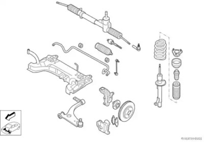 Рулевое управления JAKOPARTS для MAZDA 2 (DY) 1.4 CD
