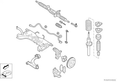 Подвеска оси / система подвески / колеса JAKOPARTS для MAZDA 3 седан (BK) 1.6 DI Turbo