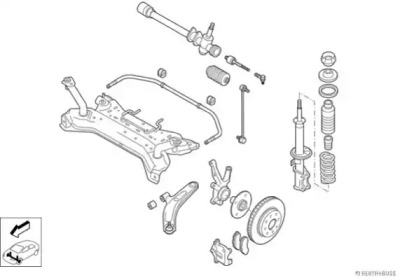 Подвеска оси / система подвески / колеса JAKOPARTS для SUZUKI SWIFT III (MZ, EZ) 1.3 (RS 413)