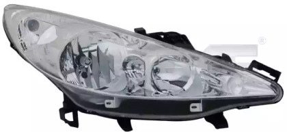 Основная фара TYC для PEUGEOT 207 CC (WD_) 1.6 HDi