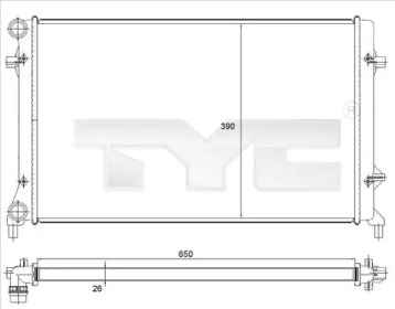 Водяной радиатор TYC для VW GOLF VI (5K1) 1.6 BiFuel