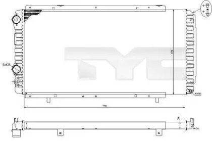 Водяной / масляный радиатор TYC для FIAT DUCATO c бортовой платформой/ходовая часть (230_) 2.5 TDI