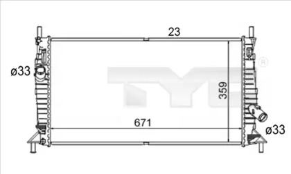 Водяной радиатор TYC для VOLVO C30 1.6 D2