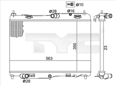Водяной / масляный радиатор TYC для FORD FIESTA VI 1.5 TDCi