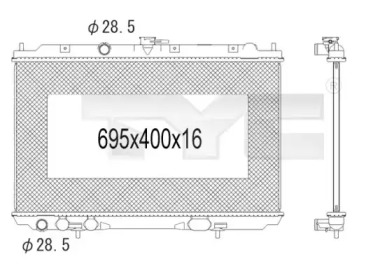Водяной радиатор TYC для NISSAN ALMERA TINO (V10) 1.8
