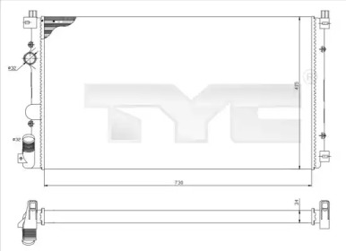 Водяной радиатор TYC для NISSAN INTERSTAR Фургон (X70) dCi 80