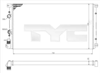 Водяной радиатор TYC для NISSAN INTERSTAR Фургон (X70) dCi 80