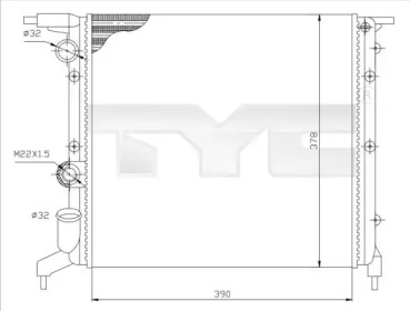 Водяной / масляный радиатор TYC для RENAULT CLIO I (B/C57_, 5/357_) 1.4