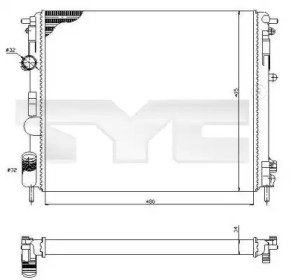 Водяной радиатор TYC для NISSAN KUBISTAR (X76) 1.5 dCi