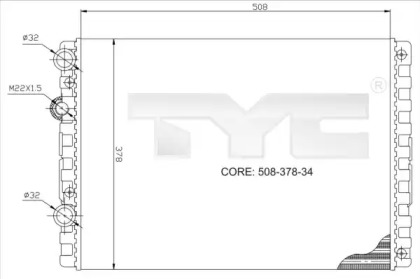 Водяной / масляный радиатор TYC для VW POLO (6N1) 64 1.9 D