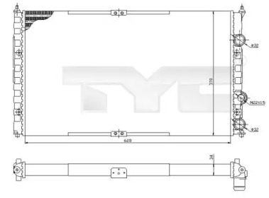 Водяной / масляный радиатор TYC для VW CADDY II Variant (9K9B) 1.4