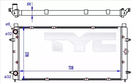 Водяной радиатор TYC для VW TRANSPORTER IV c бортовой платформой/ходовая часть (70XD) 2.5 TDI