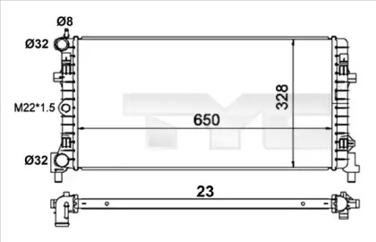 Водяной радиатор TYC для VW POLO (6R, 6C) 1.4 TDI