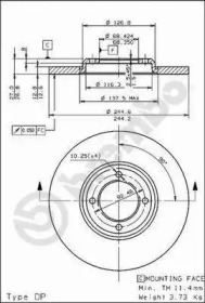 Дисковой тормозной механизм BREMBO для FORD CAPRI (ECJ) 1700
