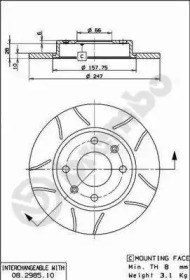 Дисковой тормозной механизм BREMBO для PEUGEOT 205 I (741A/C) 1.7 Diesel