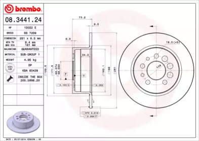 Дисковой тормозной механизм BREMBO для VOLVO 940 II (944) 2.3 Turbo