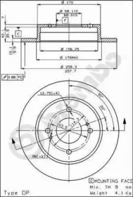 Дисковой тормозной механизм BREMBO для NISSAN SILVIA (S110) 1.8