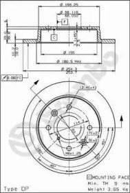 Тормозной диск BREMBO для MAZDA 929 II (HB) 2.0 i GLX