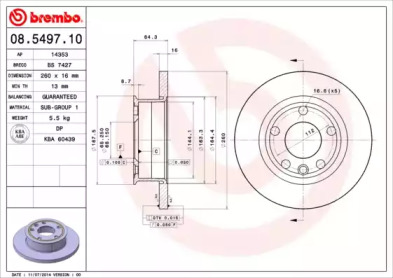 Дисковой тормозной механизм BREMBO для VW TRANSPORTER IV c бортовой платформой/ходовая часть (70XD) 1.9 TD