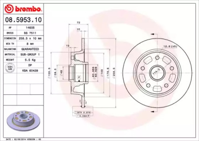 Тормозной диск BREMBO для MAZDA 626 III Station Wagon (GV) 2.0 16V