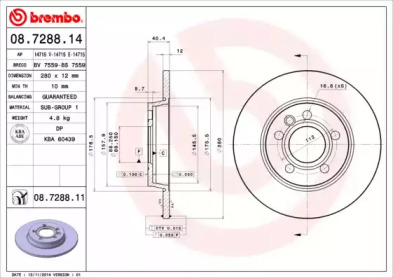 Дисковой тормозной механизм BREMBO для VW TRANSPORTER IV c бортовой платформой/ходовая часть (70XD) 1.9 TD