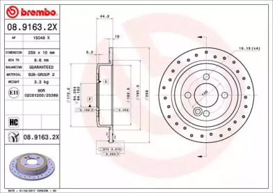 Дисковой тормозной механизм BREMBO для MINI MINI Кабриолет (R52) Cooper