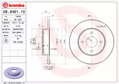 Дисковой тормозной механизм BREMBO для NISSAN PRIMERA Traveller (WP11) 2.0 TD