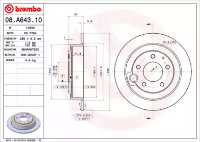 Дисковой тормозной механизм BREMBO для MAZDA XEDOS 9 (TA) 2.3 24V