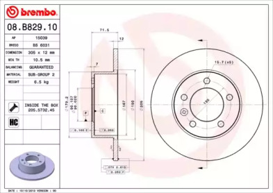 Дисковой тормозной механизм BREMBO для NISSAN NV400 c бортовой платформой/ходовая часть dCi 140