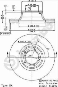Дисковой тормозной механизм BREMBO для FORD TRANSIT Фургон (V_ _) 2.4 D (VVS)