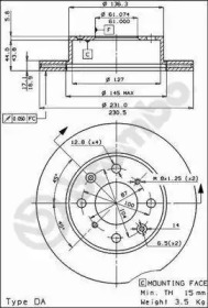 Дисковой тормозной механизм BREMBO для HONDA ACCORD I (SJ, SY) 1.6 L/EX (SY)