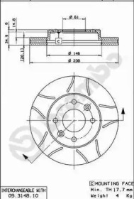 Тормозной диск BREMBO для NISSAN KUBISTAR (X76) 1.5 dCi