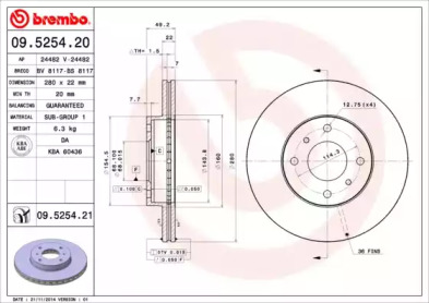 Дисковой тормозной механизм BREMBO для NISSAN PRIMERA Traveller (WP11) 2.0 TD