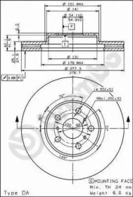 Дисковой тормозной механизм BREMBO для LEXUS ES (VCV10_, VZV21_) 250 (VZV21_)