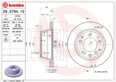 Тормозной диск BREMBO для PORSCHE 911 3.0 SC Carrera