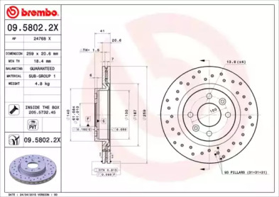 Тормозной диск BREMBO для NISSAN KUBISTAR (X76) 1.5 dCi
