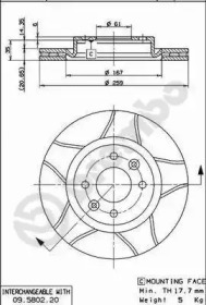 Тормозной диск BREMBO для NISSAN KUBISTAR (X76) 1.5 dCi