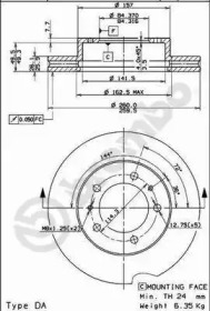 Дисковой тормозной механизм BREMBO для NISSAN VANETTE Фургон (C22) 1.5