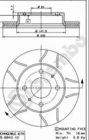 Дисковой тормозной механизм BREMBO для NISSAN ALMERA I (N15) 1.4 GX,LX