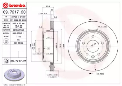 Тормозной диск BREMBO для JAGUAR XK 8 купе (X100) 4.0
