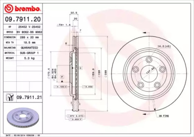 Тормозной диск BREMBO для JAGUAR S-TYPE (X200) 2.7 D