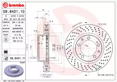 Дисковой тормозной механизм BREMBO для PORSCHE 911 Targa (993) 3.6 Carrera