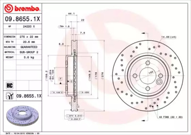 Дисковой тормозной механизм BREMBO для MINI MINI Кабриолет (R52) Cooper