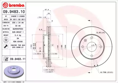 Тормозной диск BREMBO для CHEVROLET NUBIRA седан 2.0 D
