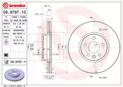 Тормозной диск BREMBO для VW TRANSPORTER IV c бортовой платформой/ходовая часть (70XD) 2.5 Syncro