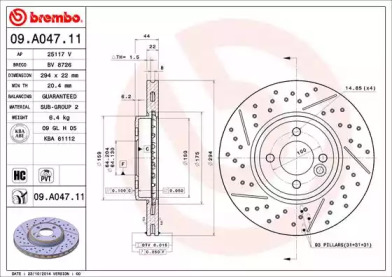 Тормозной диск BREMBO для MINI MINI Кабриолет (R52) John Cooper Works