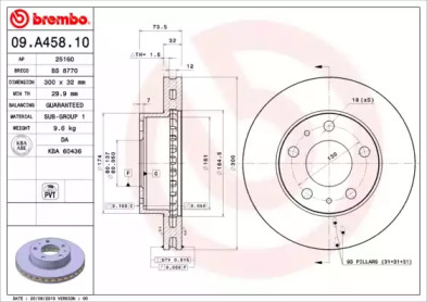 Тормозной диск BREMBO для PEUGEOT BOXER c бортовой платформой/ходовая часть 3.0 HDi