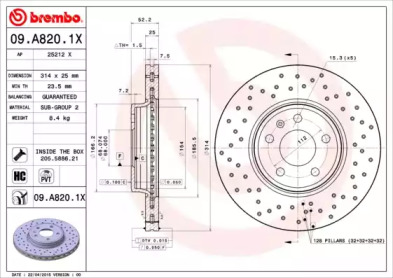 Дисковой тормозной механизм BREMBO для AUDI A4 Avant (8K5, B8) 2.0 TDI quattro